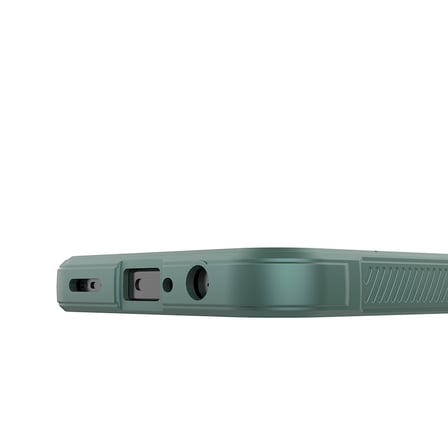 Oppo A6X Uyumlu Kılıf Esnek TPU Oyuklu Arka Yüzey Tasarımlı MKST Etnik Silikon Kapak - Koyu Yeşil