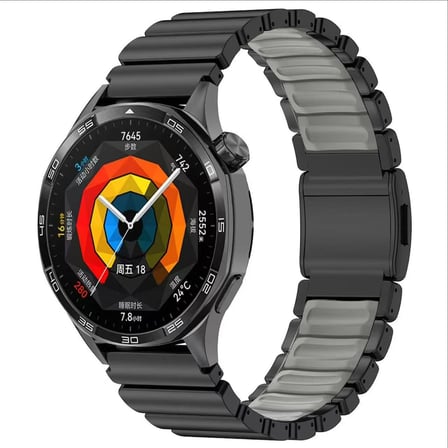 Amazfit GTR 47mm MKST KRD-151 22mm Metal Silikon Kordon - Siyah-Turuncu