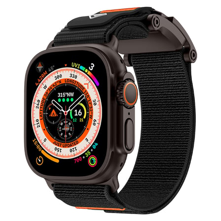 Watch Ultra 49mm MKST KRD-154 Naylon Kumaş Hasır Örgülü Kordon - Siyah