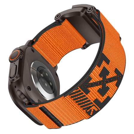 Watch 7 45mm MKST KRD-154 Naylon Kumaş Hasır Örgülü Kordon - Siyah-Turuncu