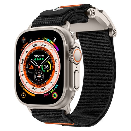 Watch 10 46mm MKST KRD-154 Naylon Kumaş Hasır Örgülü Kordon - Gri-Siyah
