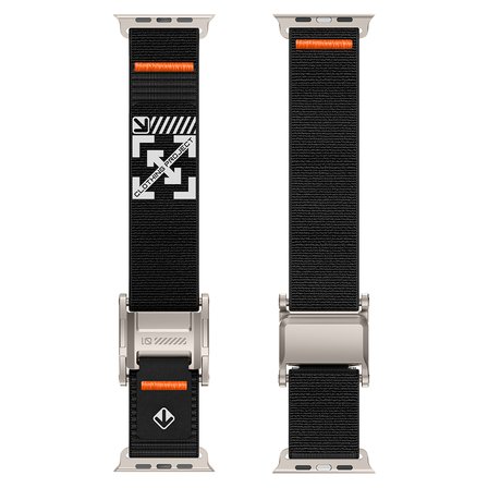 Watch 10 46mm MKST KRD-154 Naylon Kumaş Hasır Örgülü Kordon - Gri-Siyah