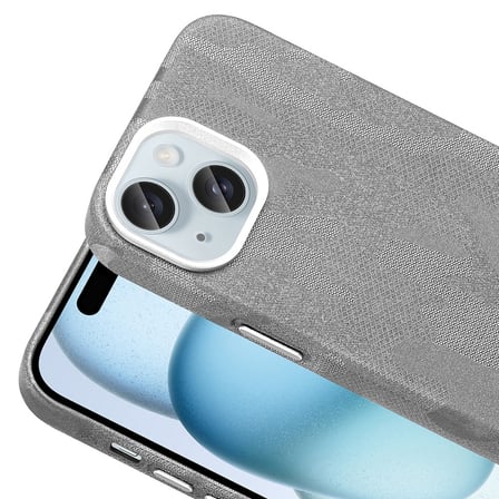 iPhone 15 Kılıf M-Safe Şarj Özellikli Kamuflaj Tasarımlı MKST Sera Sert PC Kapak - Gümüş