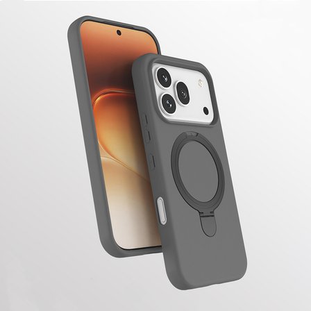 Honor 600 Pro 5G Kılıf M-safe Şarj Özellikli Standlı MKST Samara Kapak - Titanyum-Gri