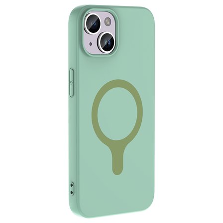 iPhone 13 Kılıf M-Safe Şarj Özellikli MKST Aris Silikon Kapak - Turkuaz
