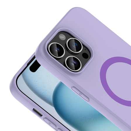 iPhone 14 Pro Max Kılıf M-Safe Şarj Özellikli MKST Aris Silikon Kapak - Lila