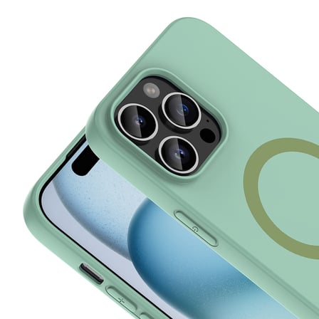 iPhone 14 Pro Max Kılıf M-Safe Şarj Özellikli MKST Aris Silikon Kapak - Turkuaz