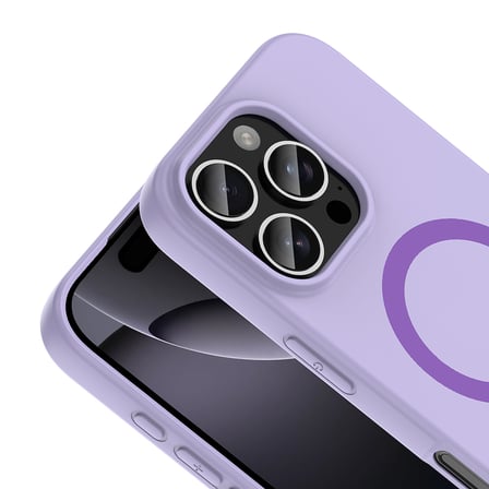 iPhone 16 Pro Kılıf M-Safe Şarj Özellikli MKST Aris Silikon Kapak - Lila