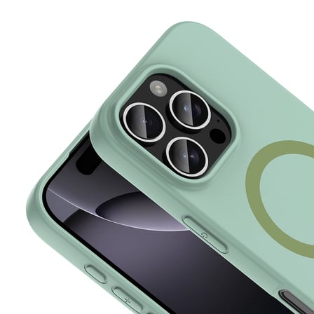 iPhone 16 Pro Max Kılıf M-Safe Şarj Özellikli MKST Aris Silikon Kapak - Turkuaz