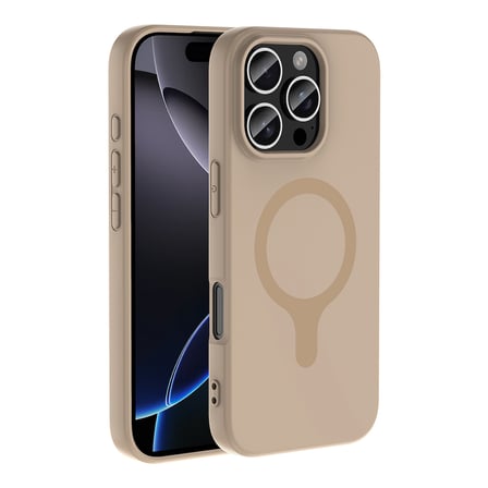 iPhone 16 Pro Max Kılıf M-Safe Şarj Özellikli MKST Aris Silikon Kapak - Turuncu