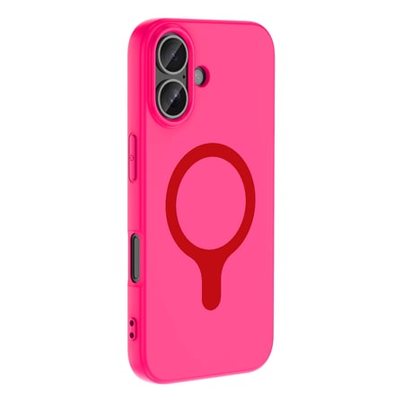 iPhone 17 Kılıf M-Safe Şarj Özellikli MKST Aris Silikon Kapak - Koyu Pembe
