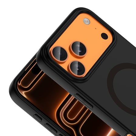 iPhone 17 Pro Kılıf M-Safe Şarj Özellikli MKST Aris Silikon Kapak - Siyah