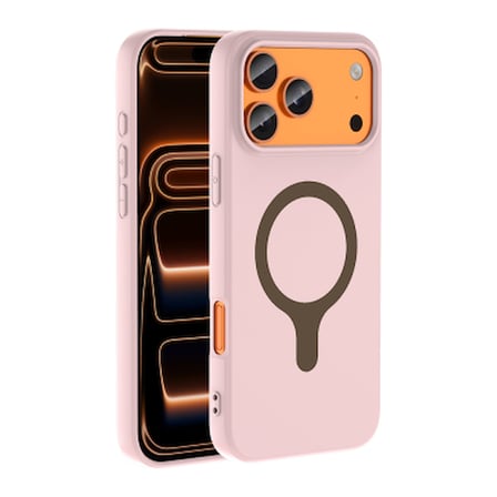 Apple iPhone 17 Pro Kılıf M-Safe Şarj Özellikli Zore Aris Silikon Kapak iPhone 17 Pro Zore - Açık Pembe
