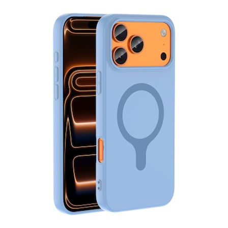 Apple iPhone 17 Pro Kılıf M-Safe Şarj Özellikli Zore Aris Silikon Kapak iPhone 17 Pro Zore - Baby Blue