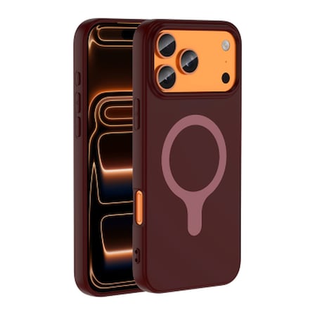 Apple iPhone 17 Pro Kılıf M-Safe Şarj Özellikli Zore Aris Silikon Kapak iPhone 17 Pro Zore - Mürdüm