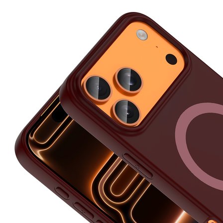 iPhone 17 Pro Max Kılıf M-Safe Şarj Özellikli MKST Aris Silikon Kapak - Mürdüm