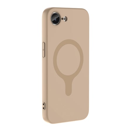 iPhone 16E Kılıf M-Safe Şarj Özellikli MKST Aris Silikon Kapak - Krem