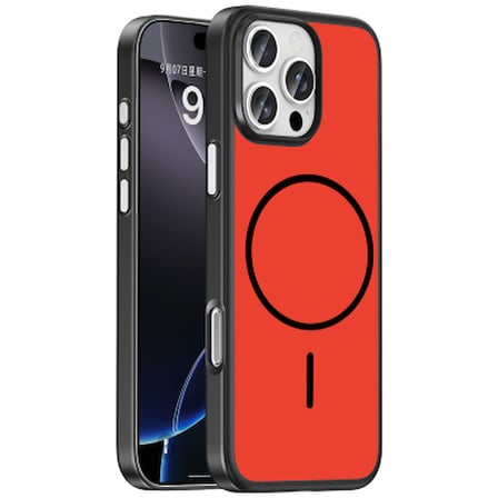 Apple iPhone 16 Pro Kılıf M-Safe Şarj Özellikli Zore Lora PC Kapak iPhone 16 Pro Zore - Kırmızı-Gri