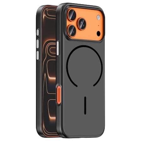 Apple iPhone 17 Pro Max Kılıf M-Safe Şarj Özellikli Zore Lora PC Kapak iPhone 17 Pro Max Zore - Siyah