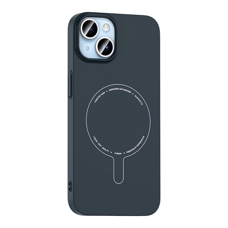 iPhone 13 Kılıf M-Safe Şarj Özellikli Kamera Korumalı MKST Elio Sert PC Kapak - Lacivert