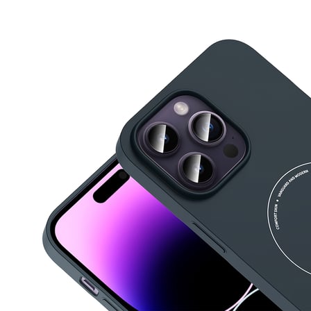 iPhone 14 Pro Max Kılıf M-Safe Şarj Özellikli Kamera Korumalı MKST Elio Sert PC Kapak - Lacivert