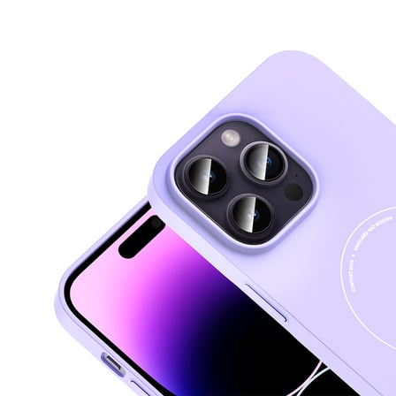 iPhone 14 Pro Max Kılıf M-Safe Şarj Özellikli Kamera Korumalı MKST Elio Sert PC Kapak - Lila