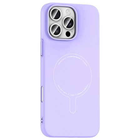 iPhone 16 Pro Max Kılıf M-Safe Şarj Özellikli Kamera Korumalı MKST Elio Sert PC Kapak - Lila