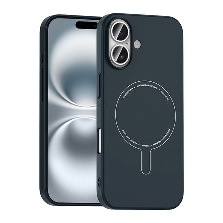 iPhone 17 Kılıf M-Safe Şarj Özellikli Kamera Korumalı MKST Elio Sert PC Kapak - Lacivert