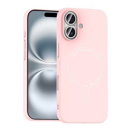 iPhone 17 Kılıf M-Safe Şarj Özellikli Kamera Korumalı MKST Elio Sert PC Kapak - Açık Pembe