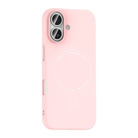 iPhone 17 Kılıf M-Safe Şarj Özellikli Kamera Korumalı MKST Elio Sert PC Kapak - Açık Pembe