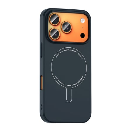 iPhone 17 Pro Max Kılıf M-Safe Şarj Özellikli Kamera Korumalı MKST Elio Sert PC Kapak - Lacivert