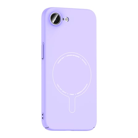 iPhone 17E Kılıf M-Safe Şarj Özellikli Kamera Korumalı MKST Elio Sert PC Kapak - Lila