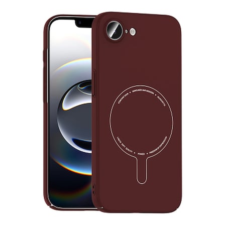Apple iPhone 17E Kılıf M-Safe Şarj Özellikli Kamera Korumalı Zore Elio Sert PC Kapak iPhone 17E, Cep Telefonu Kılıfları Zore - Bordo