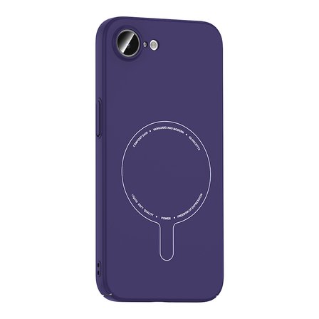 iPhone 16E Kılıf M-Safe Şarj Özellikli Kamera Korumalı MKST Elio Sert PC Kapak - Derin Mor
