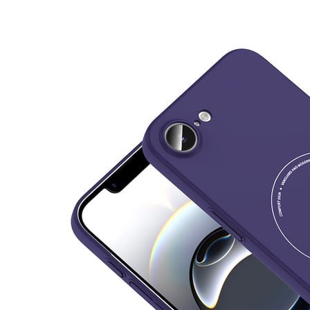 iPhone 16E Kılıf M-Safe Şarj Özellikli Kamera Korumalı MKST Elio Sert PC Kapak - Derin Mor