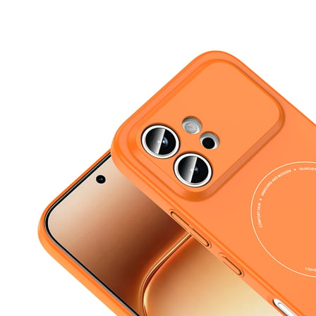 Honor 600 5G Kılıf M-Safe Şarj Özellikli Kamera Korumalı MKST Elio Sert PC Kapak - Turuncu
