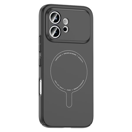 Honor 600 5G Kılıf M-Safe Şarj Özellikli Kamera Korumalı MKST Elio Sert PC Kapak - Turuncu