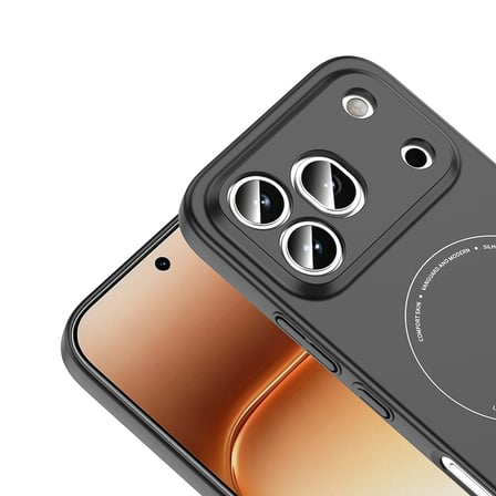 Honor 600 Pro 5G Kılıf M-Safe Şarj Özellikli Kamera Korumalı MKST Elio Sert PC Kapak - Siyah