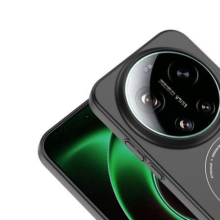 Mi 17 Ultra Kılıf M-Safe Şarj Özellikli Kamera Korumalı MKST Elio Sert PC Kapak - Siyah