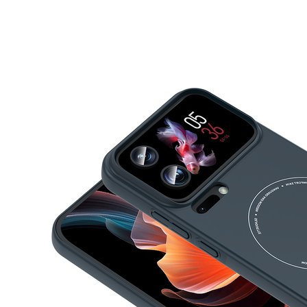 Mi 17 Pro Max Kılıf M-Safe Şarj Özellikli Kamera Korumalı MKST Elio Sert PC Kapak - Lacivert