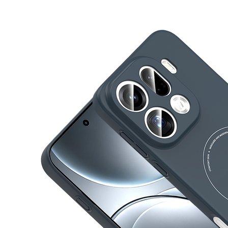 Oppo Find X9 Pro Uyumlu Kılıf M-Safe Şarj Özellikli Kamera Korumalı MKST Elio Sert PC Kapak - Lacivert