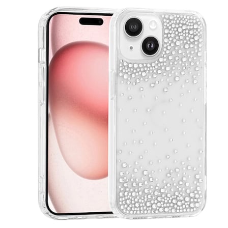 Apple iPhone 15 Kılıf Airbag Tasarımlı Damla Taşlı Şeffaf Zore Pera Silikon Kapak iPhone 15 Zore - Şeffaf