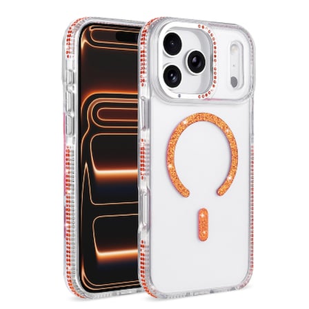 Apple iPhone 18 Pro Kılıf M-safe Şarj Özellikli Zore Tera Silikon Kapak iPhone 18 Pro, Cep Telefonu Kılıfları Zore - Turuncu