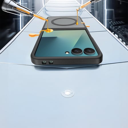 Galaxy Z Flip 7 Kılıf M-Safe Şarj Özellikli Kamera Korumalı MKST Lunex Kapak - Siyah