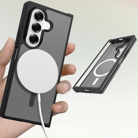Galaxy Z Fold 7 Kılıf M-Safe Şarj Özellikli Kamera Korumalı MKST Lunex Kapak - Siyah