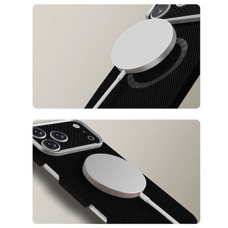 iPhone 17 Pro Uyumlu  400D MagSafe Şarj Özellikli Kılıf Premium Paris Zerre Sert PC Kapak