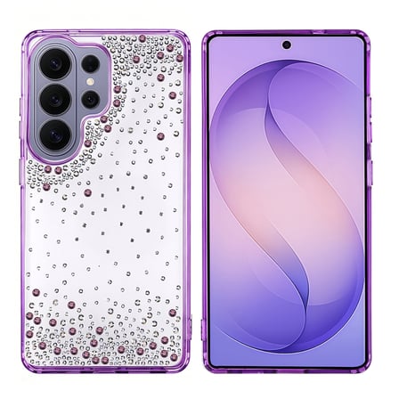 Samsung Galaxy S26 Ultra Kılıf Airbag Tasarımlı Damla Taşlı Şeffaf Pera Silikon Kapak