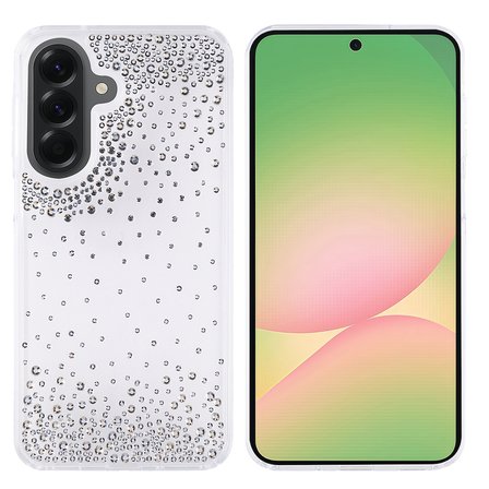 Samsung Galaxy A56 Kılıf Airbag Tasarımlı Damla Taşlı Şeffaf Pera Silikon Kapak