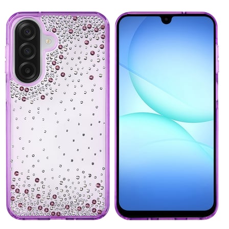 Galaxy A17 Kılıf Kamera Yükseltili Simli Damla Taşlı Silikon SystemCom