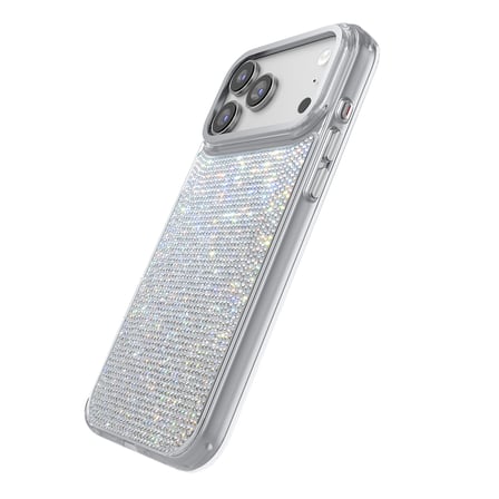 iPhone 18 Pro Max Kılıf MagSafe Şarj Özellikli Premium El İşlemeli Swarovski Taşlı Riva Sert PC Kapak